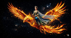 Gemini Generated Image : Le Phoenix et sa Reine**********