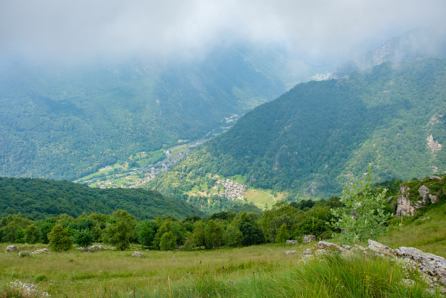 View into the valley near Ceres and Cantoira