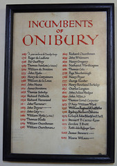 Incumbents of Onibury