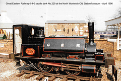 Saddle tank 229 GER North Woolwich Old Station Museum Apr 1996