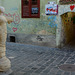 Romania, Brașov, Sculpture Showing the Entrance to Sforii Street from Cerbului Street