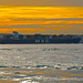 Container ship passing Ryde in the Solent enroute to Southampton