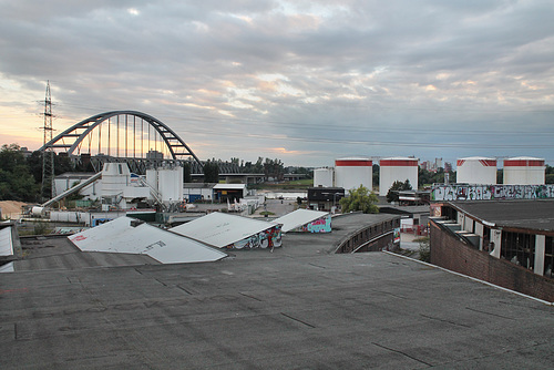 Ausicht vom Dach der alten Papierfabrik Hermes (Düsseldorf-Hafen) / 29.09.2016