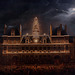 Illumination de l'hôtel de ville pour la fête du roi , le 1er mai 1847 - Huile sur toile d'Auguste Roux - Musée Carnavalet .