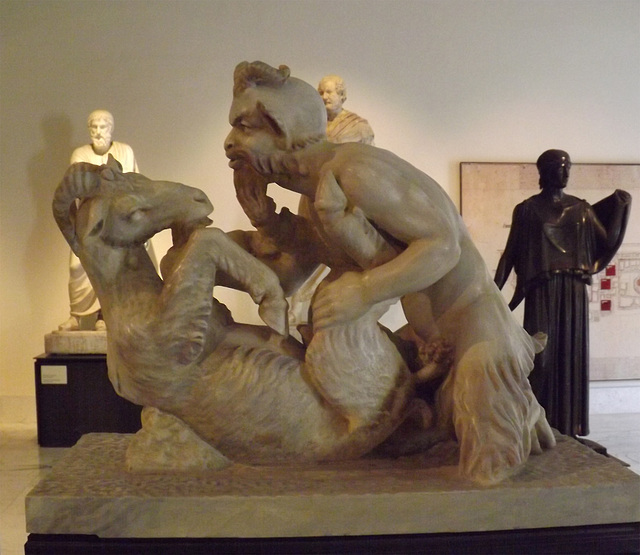 Pan and Goat Sculpture from the Villa dei Papiri in the Naples Archaeological Museum, June 2013