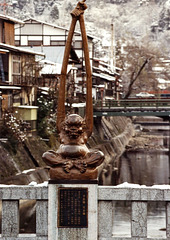 Statue on bridge in Takayama
