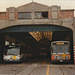 De Lijn 2431 and 5884 at the garage in De Panne - 7 Aug 1996