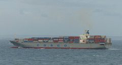 Cosco Chuan He approaching Port Phillip - 5 March 2015