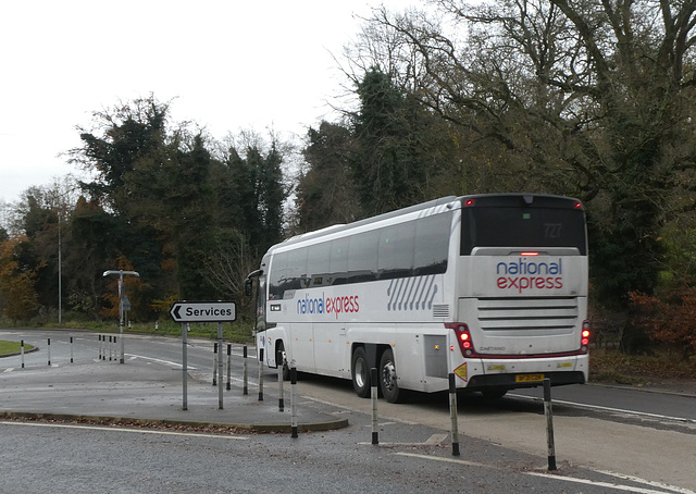 National Express owned 326 (BF21 CZJ) approaching Fiveways, Barton Mills - 7 Dec 2021 (P1100132) National Express owned 326 (BF21 CZJ) approaching Fiveways, Barton Mills - 7 Dec 2021 (P1100132)