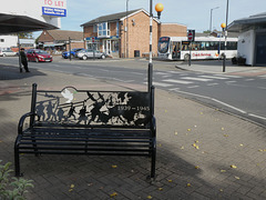 WWII commemorative bench in Mildenhall - 17 Oct 2022 (P1130770)