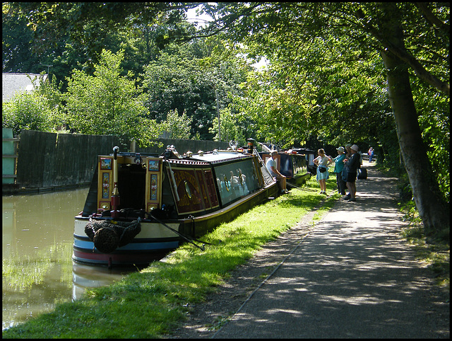 chatting on the towpath