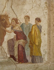 Detail of the Europa and the Bull Wall Painting in the Naples Archaeological Museum, July 2012