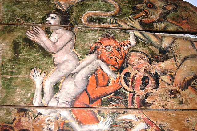 Detail of the Wenhaston Doom Painting, Saint Peter's Church, Wenhaston, Suffolk