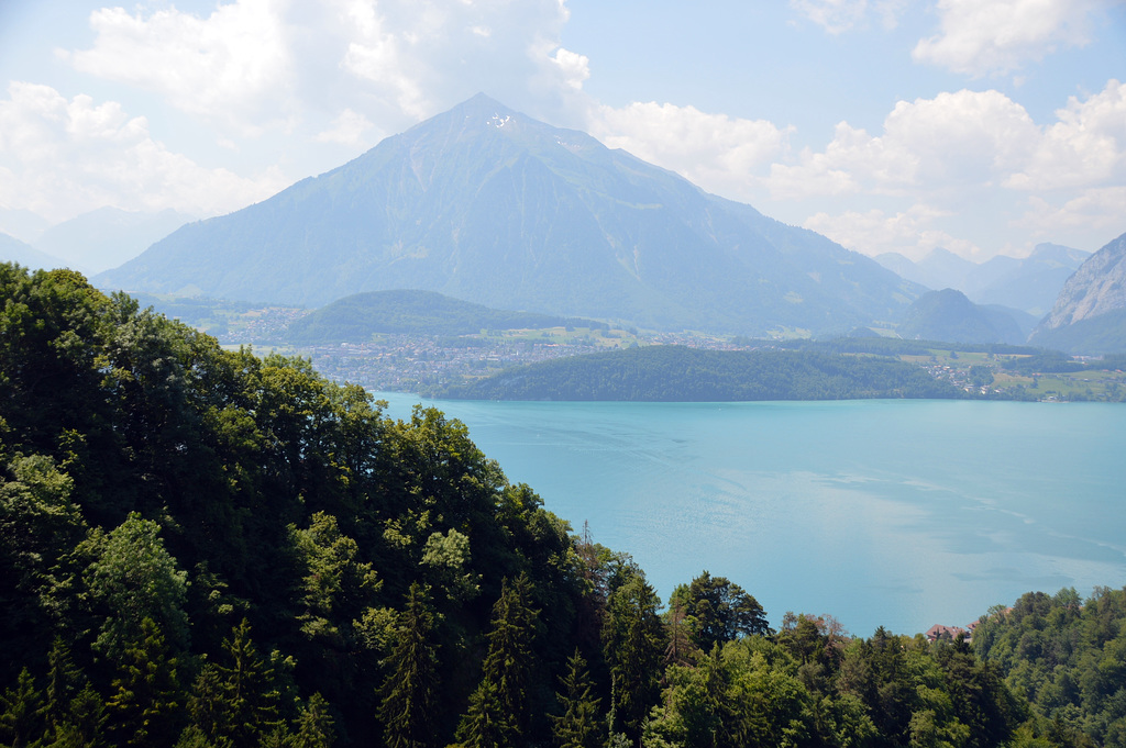 Gesehen von der Hängebrücke über den Thunersee richtung Niesen ( 2362 m.ü.M.)