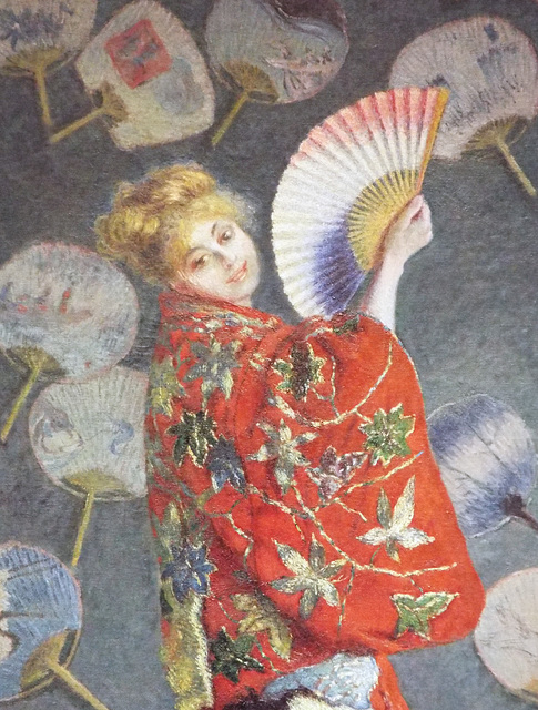 Detail of La Japonaise by Monet in the Boston Museum of Fine Arts, January 2018