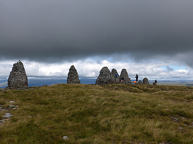 Nine Standards Rigg, with a threatening sky.