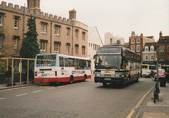 Whippet Coaches E893 HEG and Cambus 167 (L667 MFL) in Cambridge – 19 Apr 1994 (219-35)