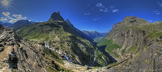 Trollstigen, looking down at the viewpoint.