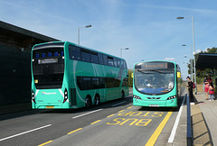 Stagecoach East 13907 (BU69 XYG) and 21233 (AE12 CJU) at Longstanton P&R - 1 Sep 2022 (P1130101)