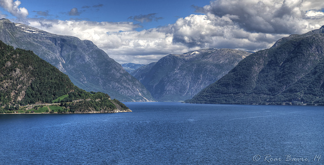 Eidfjord seen from the Hardanger bridge.