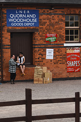 Goods depot, and some parcels, seen over a fence!