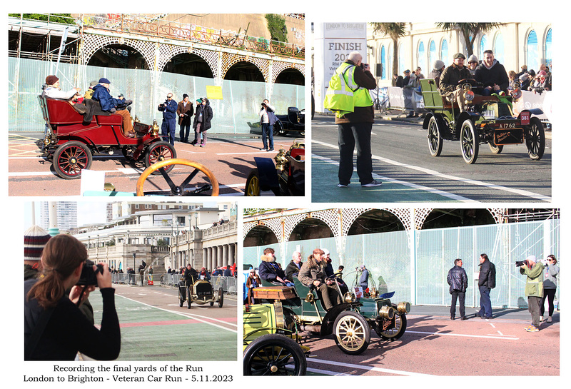 Recording the final yards - Brighton - Veteran Car Run - 5 11 2023