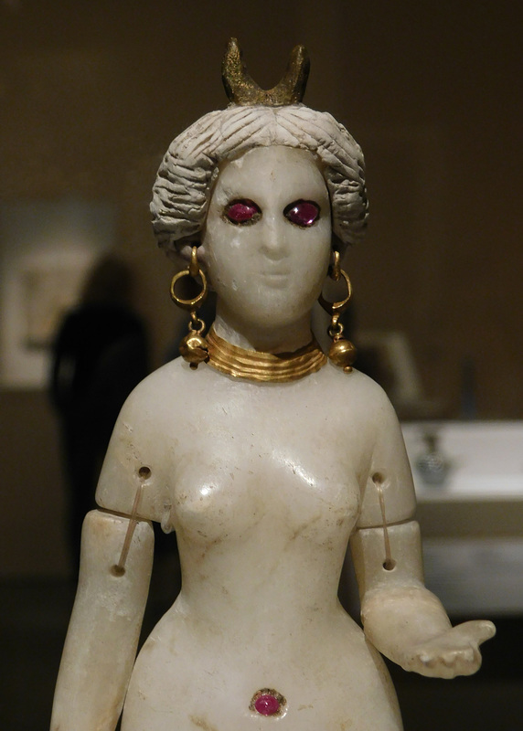 Detail of a Statuette of a Standing Nude Goddess in the Metropolitan Museum of Art, June 2019