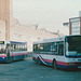 First Eastern Counties 341 (M208 VWW) and 527 (R139 GSF) in Norwich - 27 Nov 2002 (502-18A)