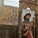 Fresque et Statue de Saint-Jacques - Eglise Notre-Dame du Mont Harou à Moutiers-au-Perche - Orne - Basse Normandie