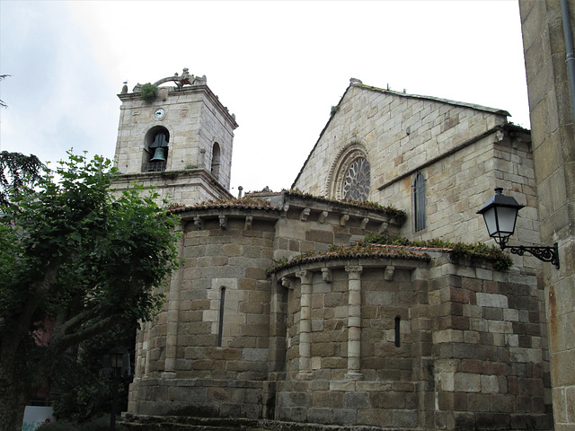 Saint James Church and belfry with clock.