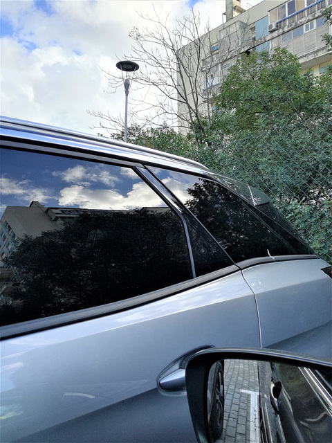 A glance from the car-parking to the sky, with love