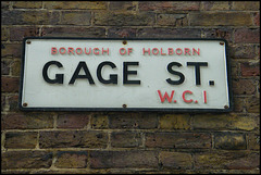 Gage Street street sign