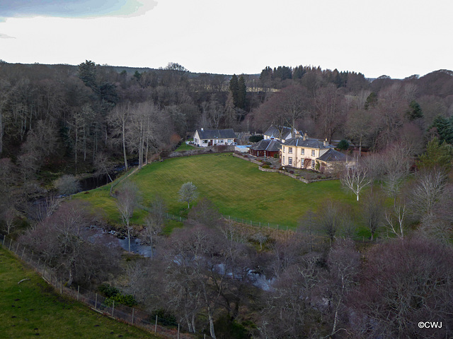 The Manse at Dunphail from the viaduct