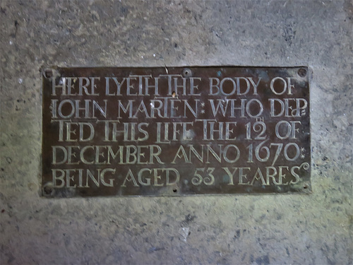 rousham church, oxon (21) brass of john marten +1670