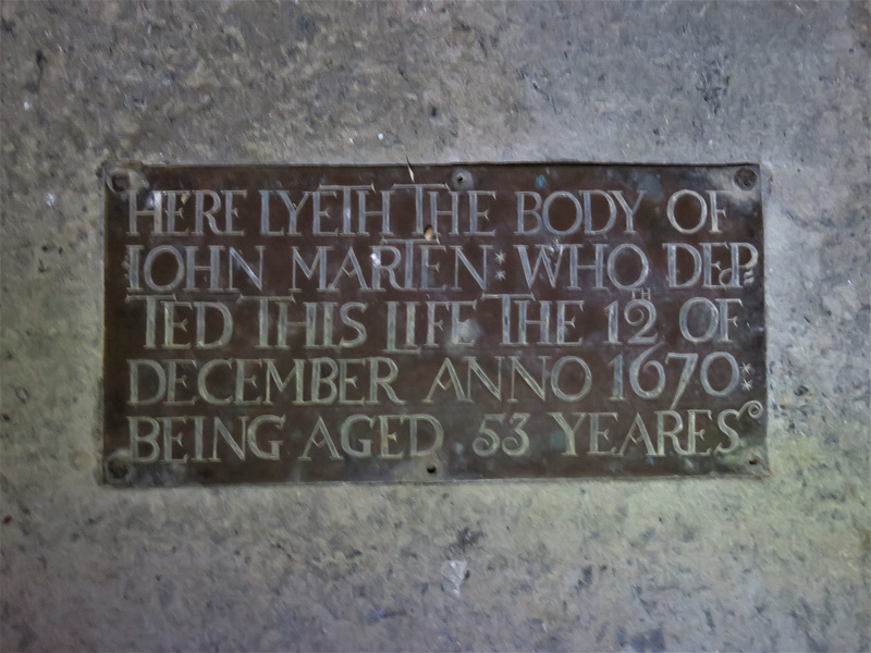 rousham church, oxon (21) brass of john marten +1670