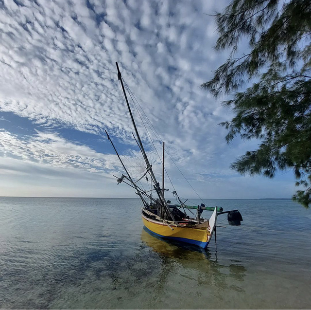 Resting sailboat.