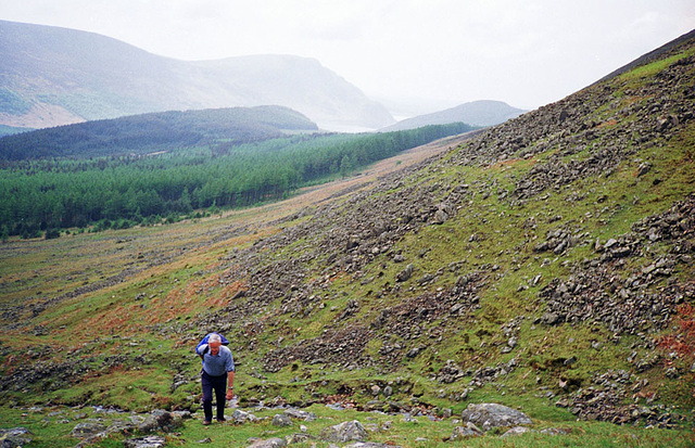 Path to Red Pike (755m) from High Gillerthwaite (Scan from May 1990)