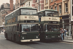 Nottingham City Transport 597 (GVO 717N) and 695 (MNU 695W) – 25 Jul 1987 (52-8)