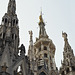 Milano, the Statue of Madonna (Madunina) on the highest spire of the Duomo (Cathedral of Santa Maria Nascente)