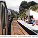 Trains passing at Goathland Station - North Yorks Moors Railway - August 1989
