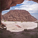 Sinai - first view of Jebel Makharum and the sandstone formations -1981