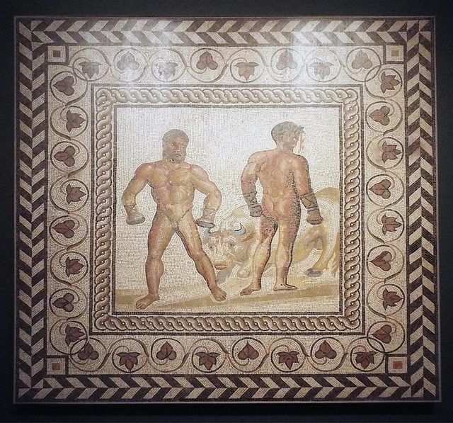 Combat between Dares and Entellus Mosaic in the Getty Villa, June 2016