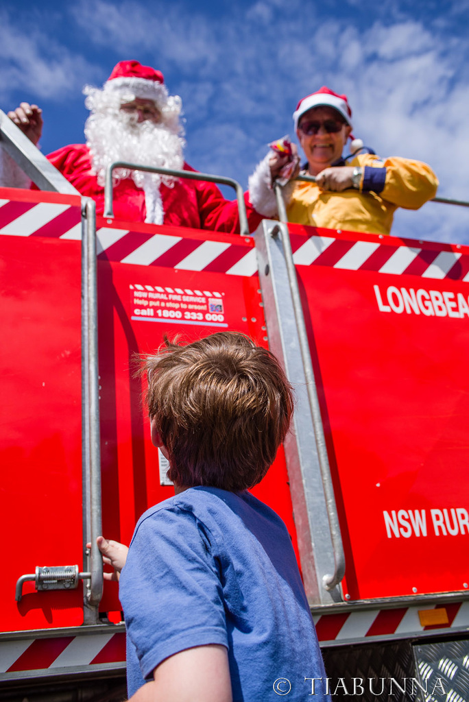 Santa on the fire truck