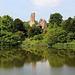 Sherborne Old Castle reflected in the lake