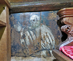 buckland in the moor church, devon , paintings on the rear of the c16 screen dado (2)