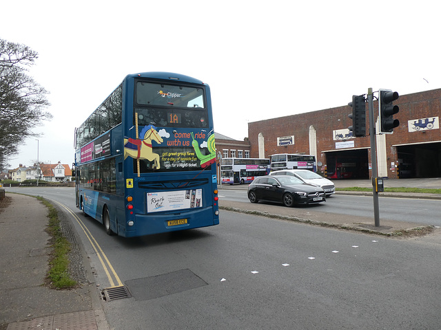 First Eastern Counties 37566 (AU58 ECE) in Great Yarmouth - 29 Mar 2022 (P1110214)