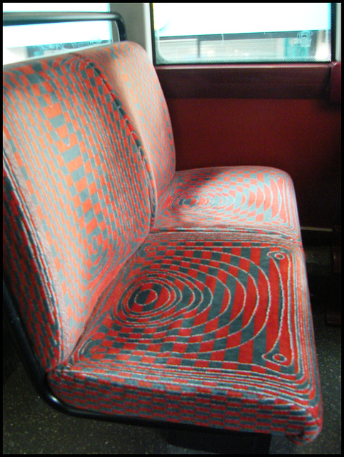 nice red bus seats