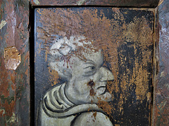 buckland in the moor church, devon , paintings on the rear of the c16 screen dado (6)