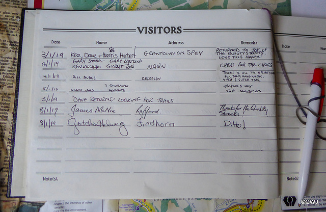 The Visitors' Book in the Halfway Hut