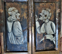 buckland in the moor church, devon , paintings on the rear of the c16 screen dado (2)